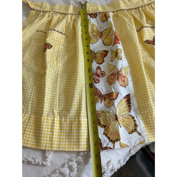Handmade Vintage Style Apron Cottagecore Floral Gingham Kitchen Retro - Picture 7 of 9